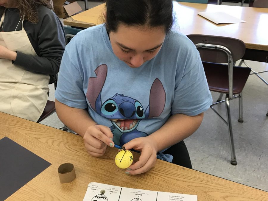 Art students learn the fascinating tradition creating of Ukrainian eggs