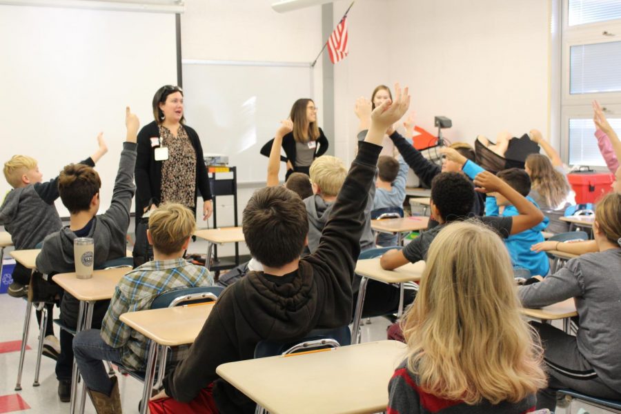 Ms. Smithmeyer’s sixth grade class receives a speech on the negative effects of vaping on Oct. 21, 2019. 
