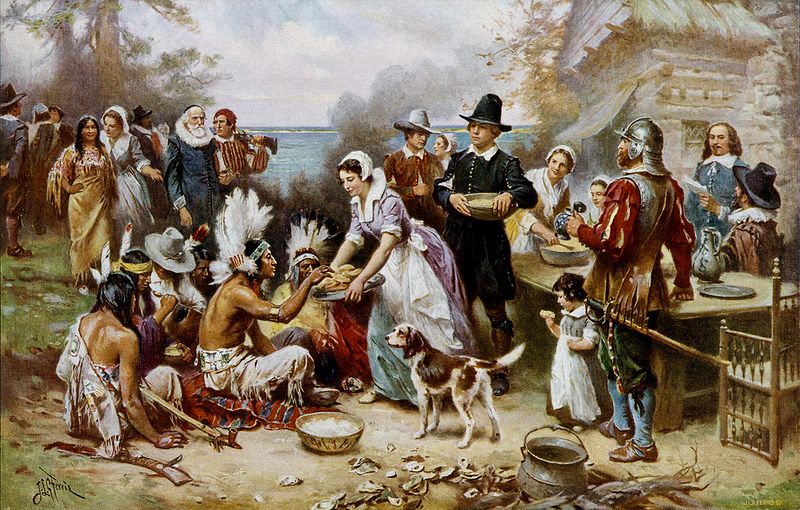 This image is not historically accurate, showing how many people misinterpret the holiday.
Commons right photo
Painted by Jean Leon Gerome Farris 
