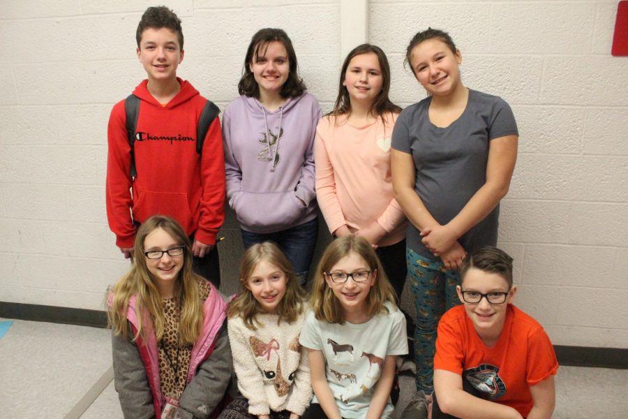 The students chosen for the chorus fest gathered around the chorus room.
