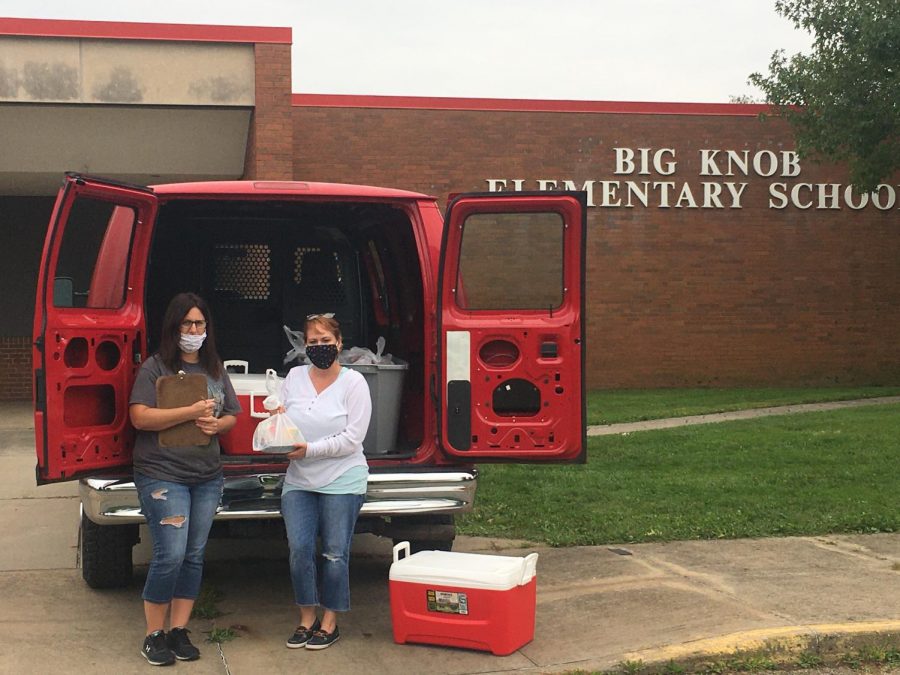 Food service workers distribute free lunches to students at FMS, Big Knob Elementary, (former) Conway Elementary, and Unionville United Methodist Church daily from 4:30 - 5:30 p.m.