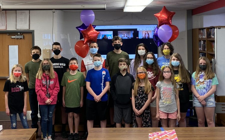 The entire Bulldog Barker staff celebrated Denkovichs award on the morning of Friday, April 9, with a donut party in the library. 