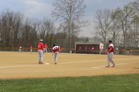 Freedom Junior High Baseball team plays against Montour School District.