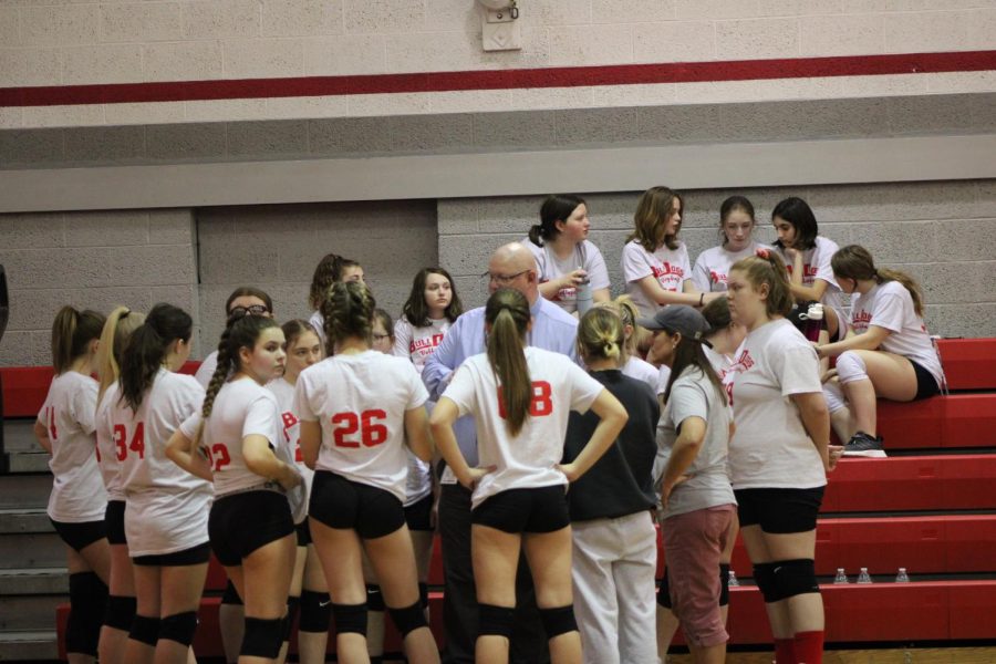 The Middle School Girls Volleyball Team Plays a home match against Ambridge