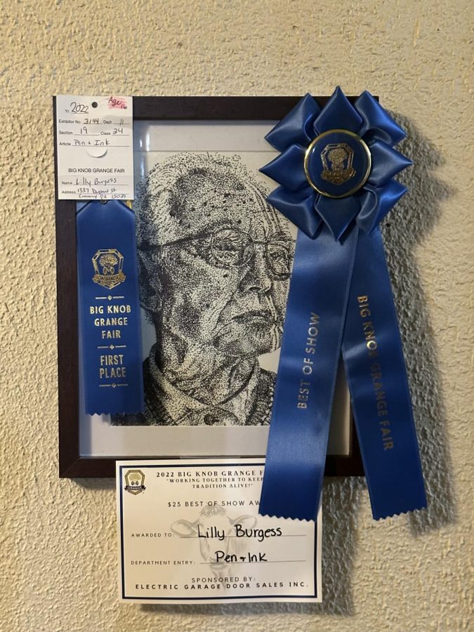 Lilly Burgess finally won the grand prize at the Big Knob Fair in their third year of entering art.