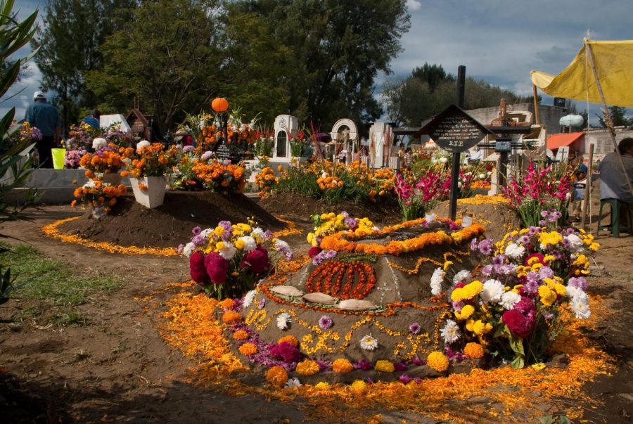 Day of the Dead celebrations at the cemetery of San Antonio Tecomitl, in the Milpa Alpa borough of Mexico City, Mexico. 
