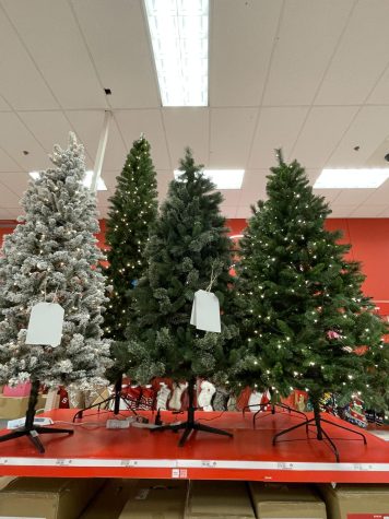 Target had their Christmas tree display out in early November. 
