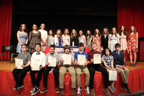 New inductees of 2023 are inducted into the National Junior Honor Society 