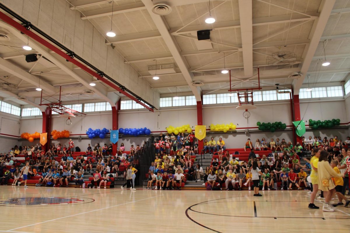 All four houses after the sorting, at the PAWS kick off assembly on Friday, Sept. 8.

