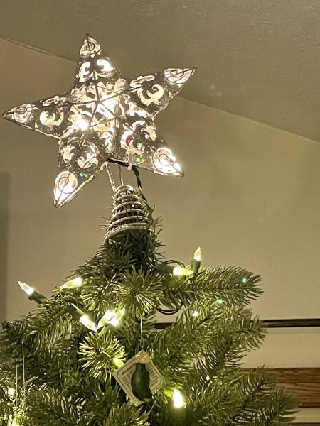 A star tree topper in a family’s home. 
