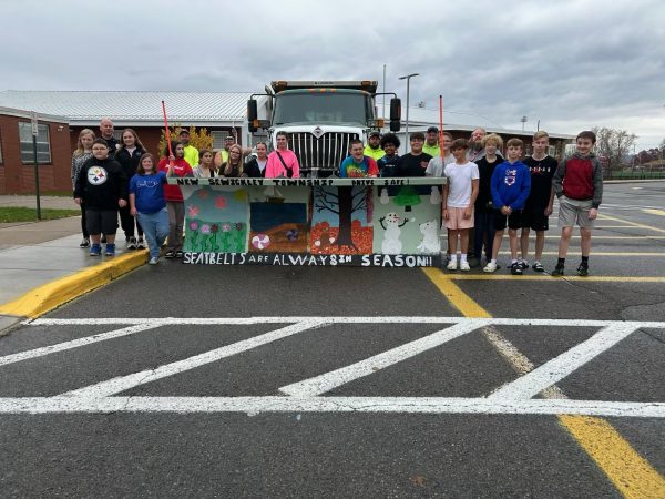 Mr. Gregg’s seventh grade art class painted the snow plow for the New Sewickley Road Department this year.