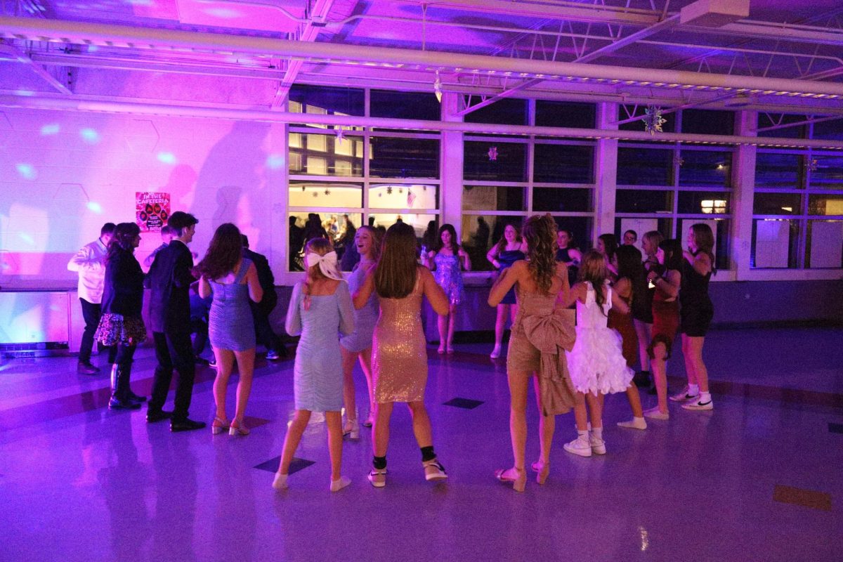 Students dancing to the music for this year’s formal.