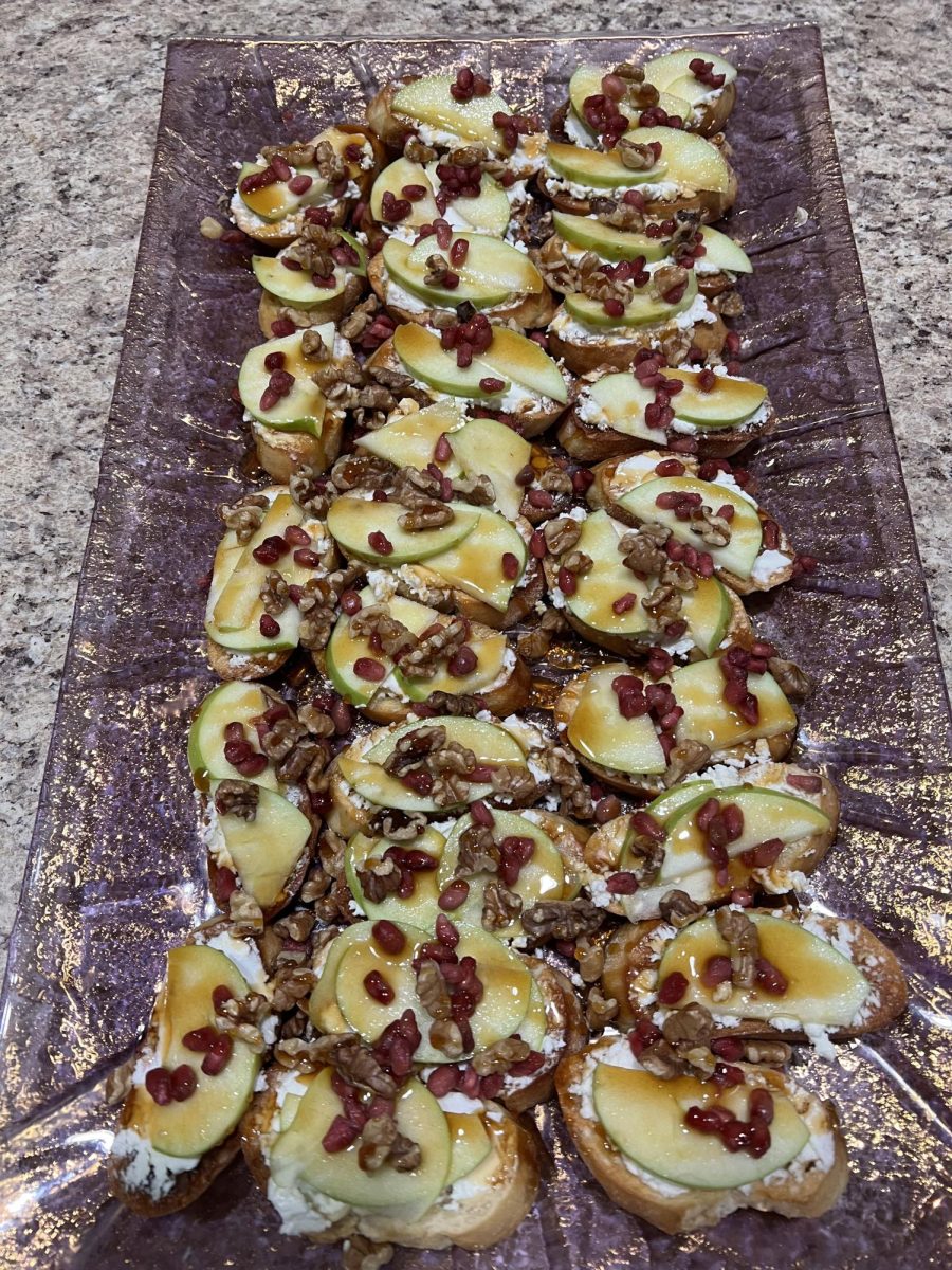 Pomegranates are used during the new year. The photo shows one appetizer you can use during Rosh Hashanah.