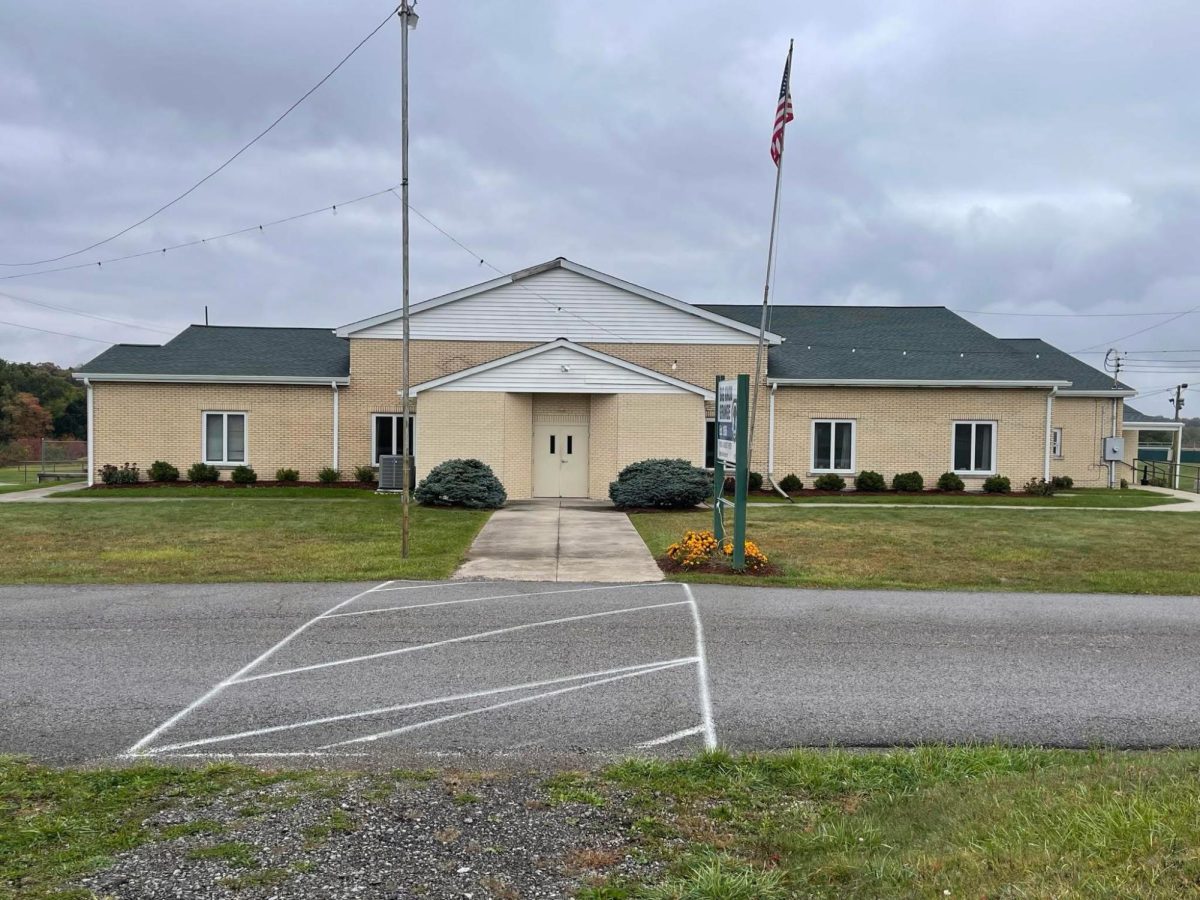 The front of the Big Knob Grange building, located on Grange Road in New Sewickley Township.